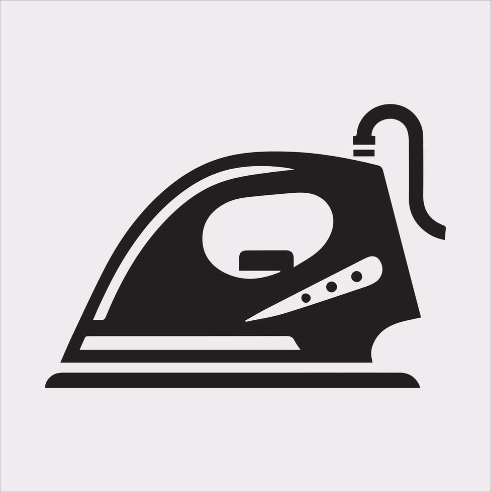Clean and Clear Iron Icon Silhouette on White Background vector