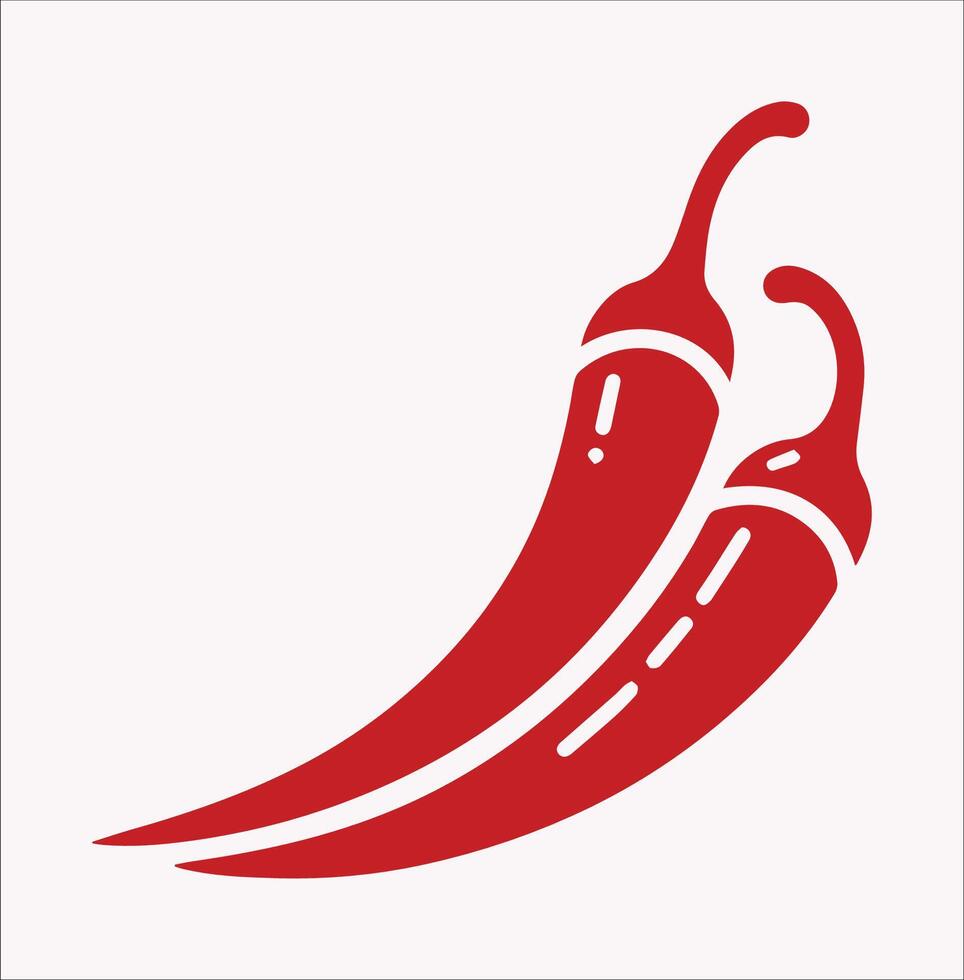 Minimalistic Red Chili Silhouette on a Pure White Background vector