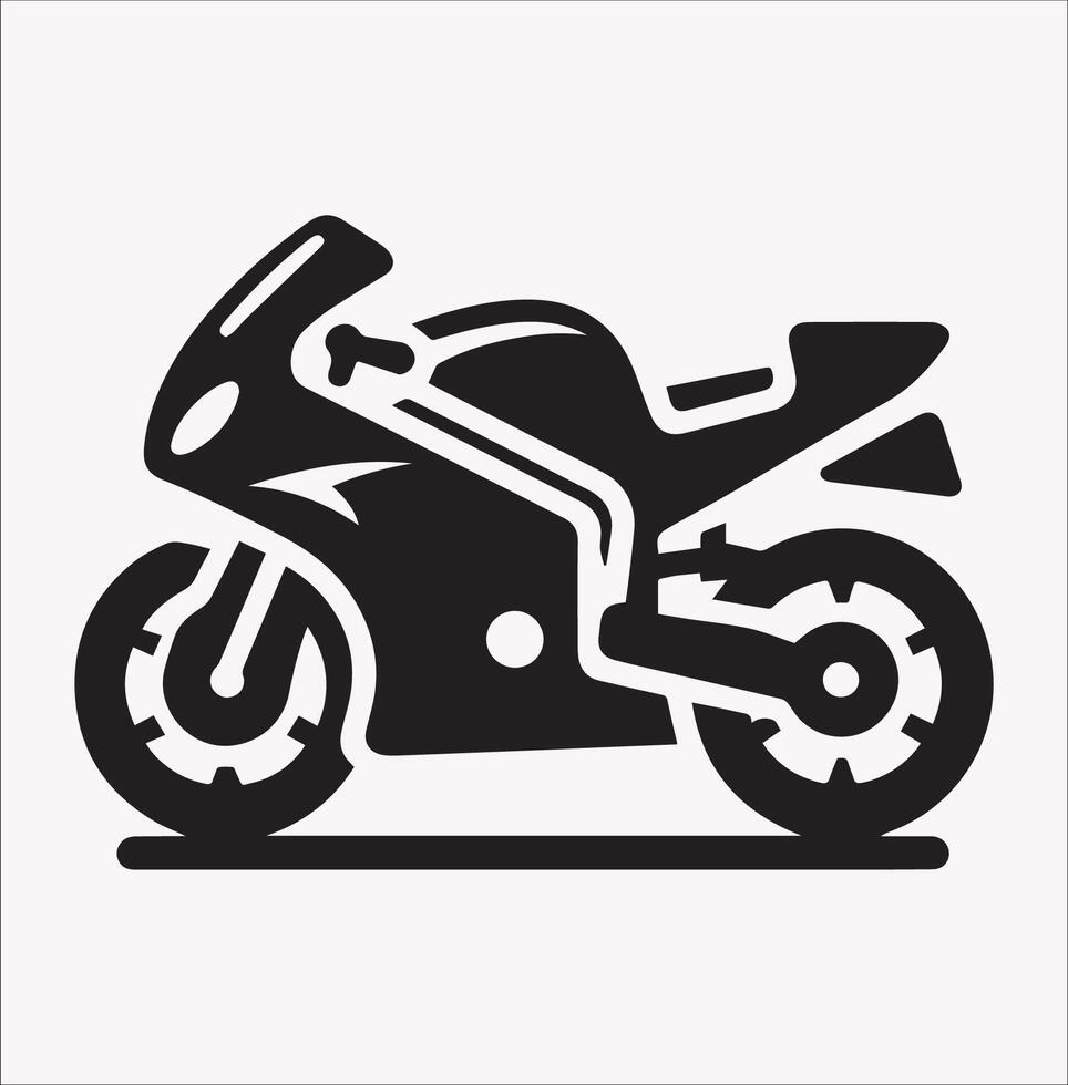 Stylish Icon of Motorcycle Silhouette on White Background vector