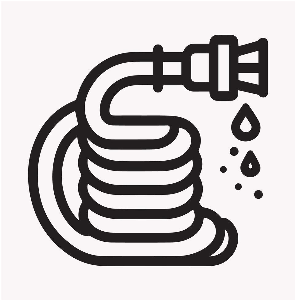 Clear Pool Hose Line Icon Silhouette Illustration on White Background vector
