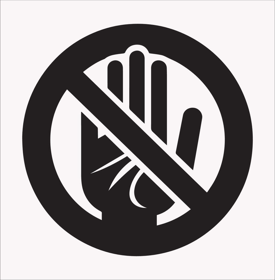 High-Resolution No Entry Hand Label with White Background vector
