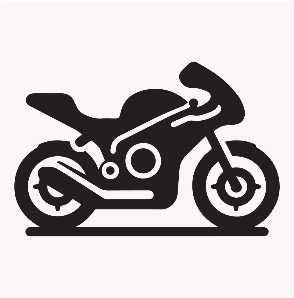 Simple and Elegant Motorcycle Silhouette Icon Design vector