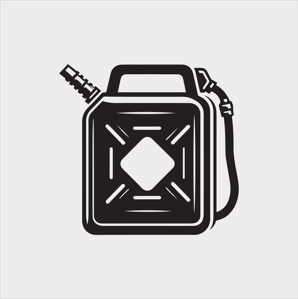 Petrol Canister Silhouette Icon for White Background Projects vector