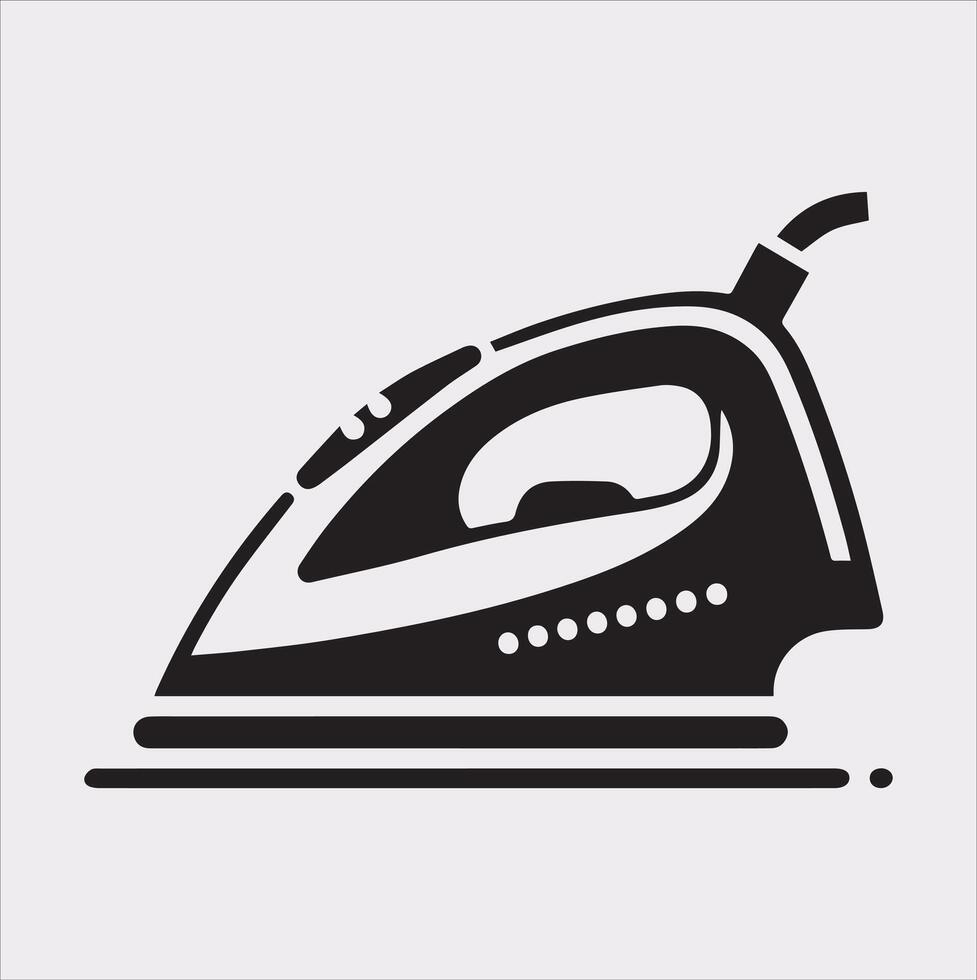 High-Resolution Iron Icon Silhouette on White Background vector