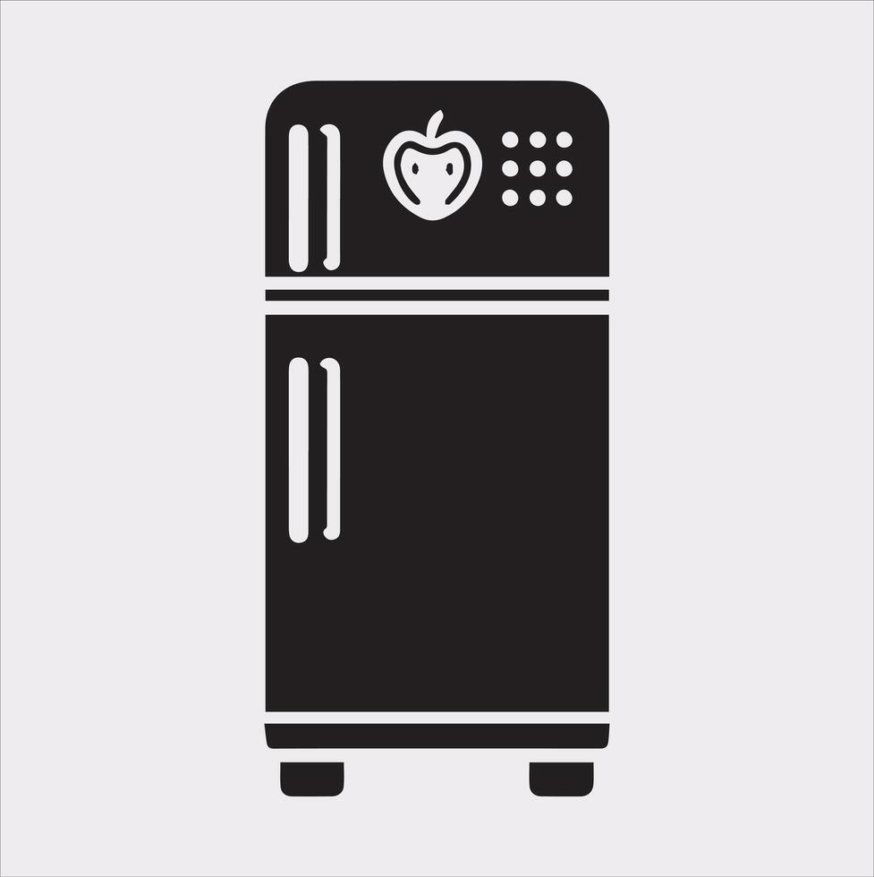 Clean and Stylish Freezer Refrigerator Silhouette for Every Project vector