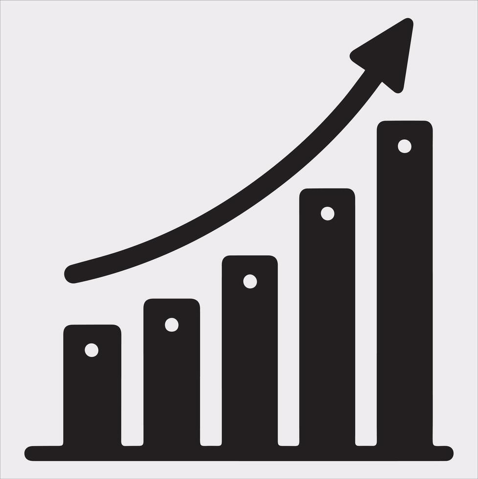 Innovative Growth Bar Chart Art for Infographic Projects vector