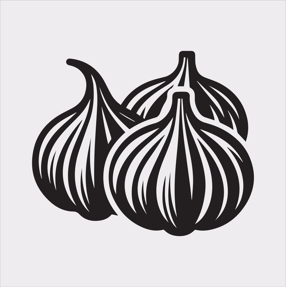 Charming Garlic Silhouette for Food-Related Projects vector
