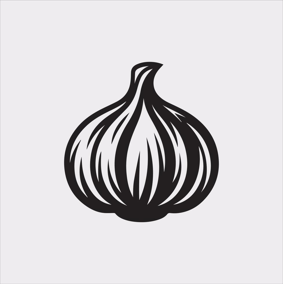Garlic Silhouette Ideal for Food Illustrations vector