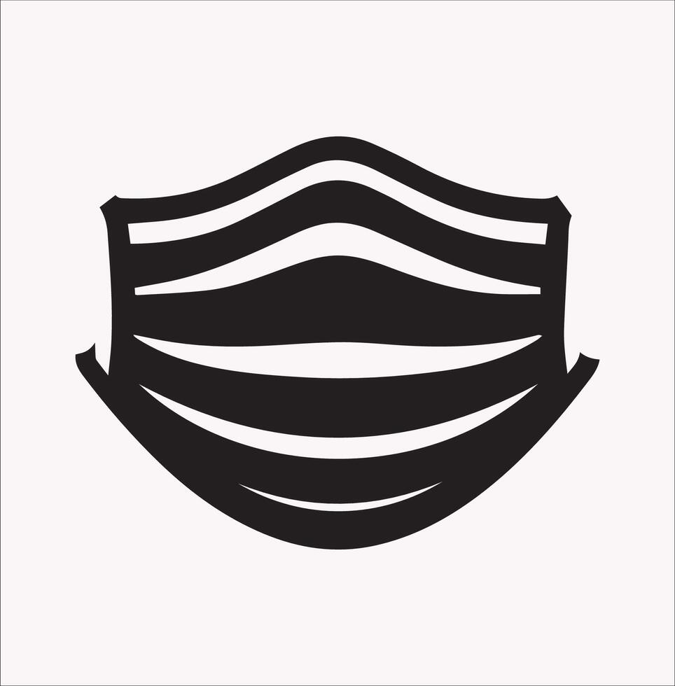 Clean Silhouette of a Medical Face Mask for Graphic Designs vector