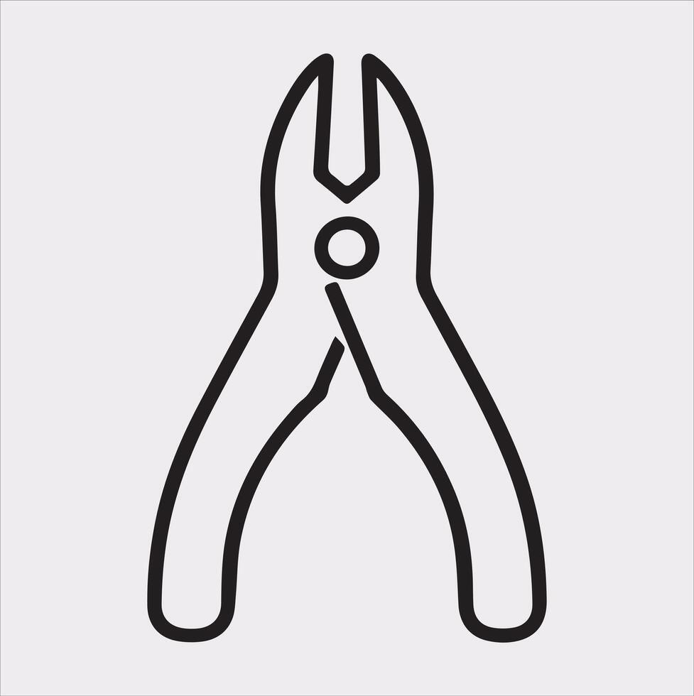 Simple Pliers Icon in Silhouette for Clean White Background vector