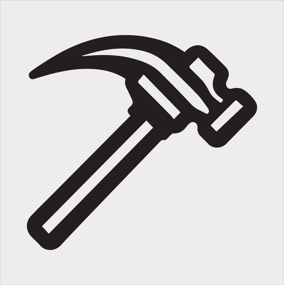 Minimalist Hammer Silhouette for Clean Designs vector