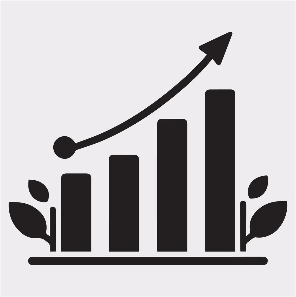 Professional Growth Bar Chart Design on Clean White Canvas vector