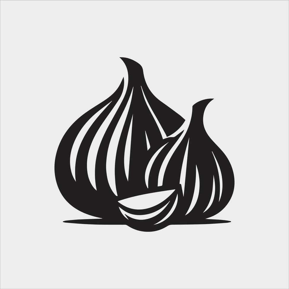 High-Quality Garlic Silhouette for Creative Use vector