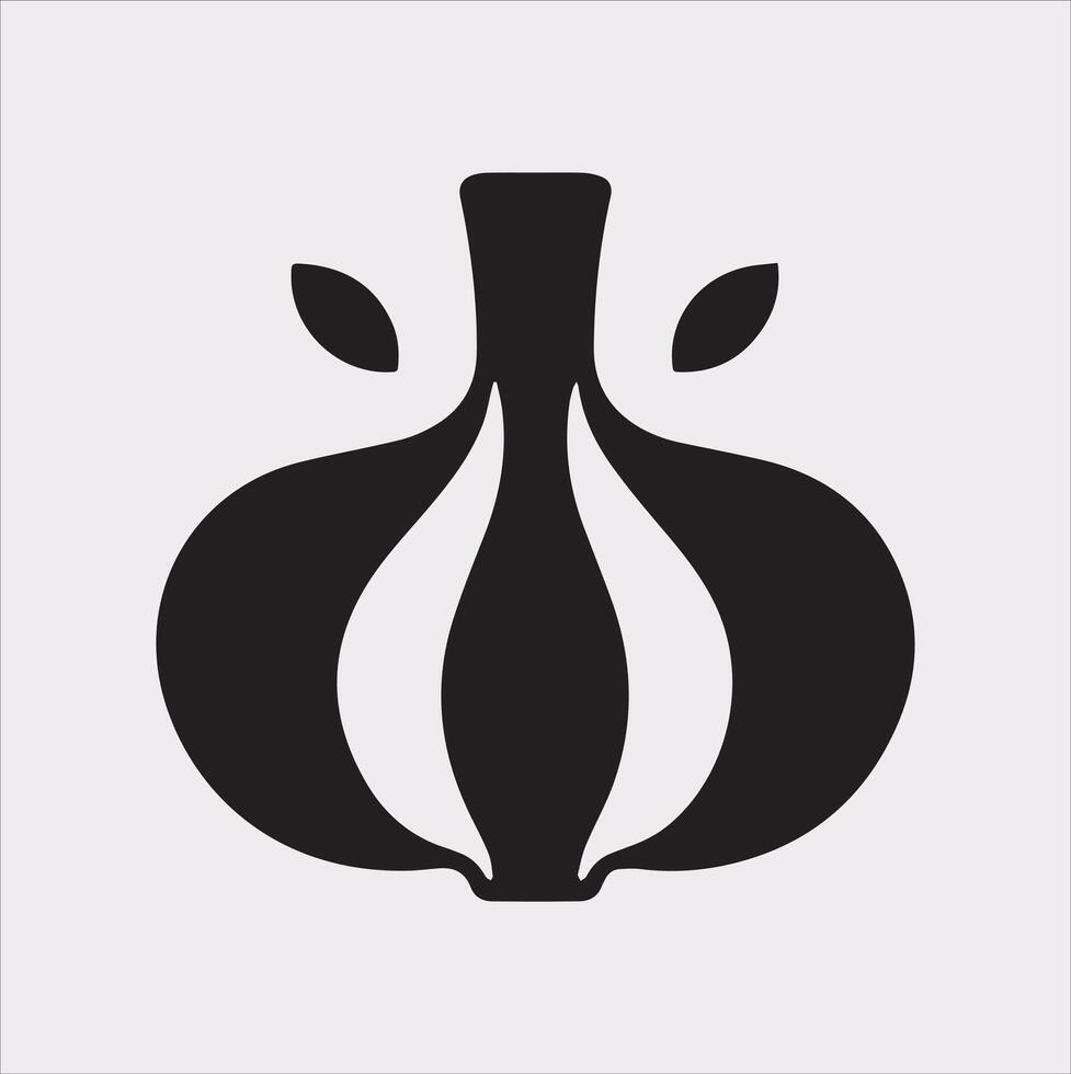 Garlic Silhouette Perfect for Culinary Graphics vector