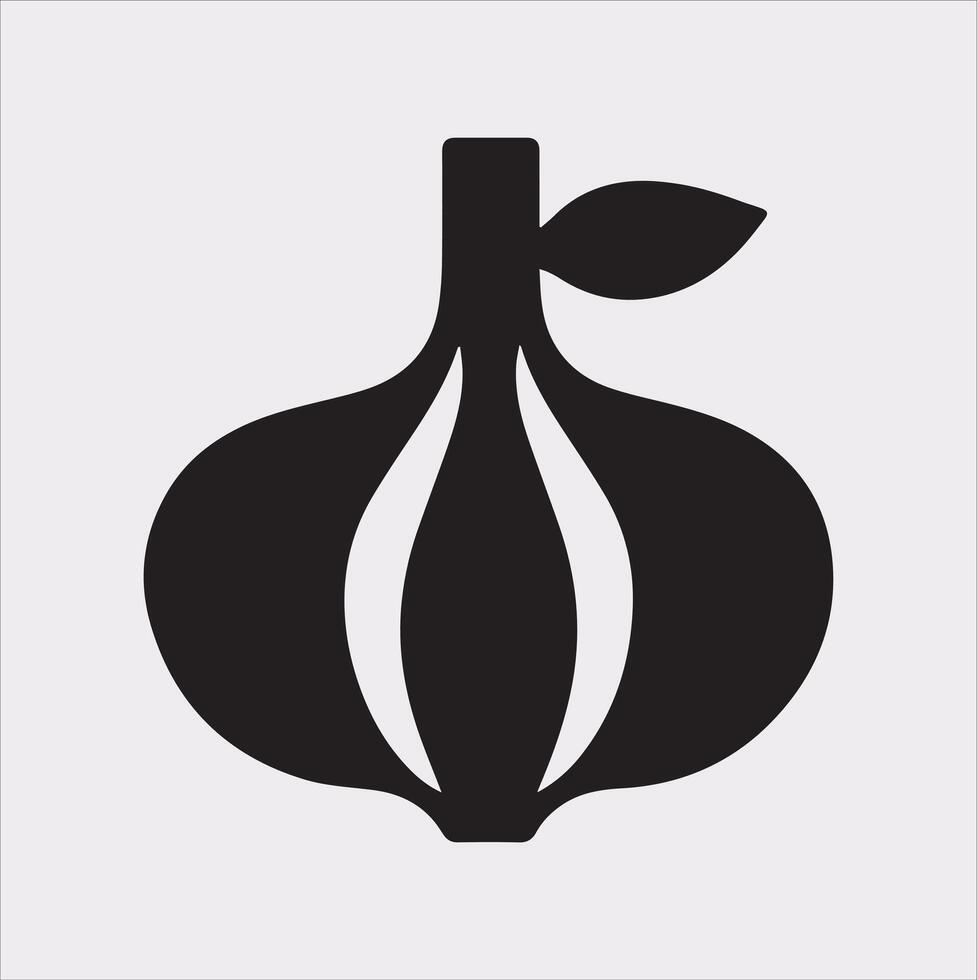 Stylish Garlic Silhouette Illustration on Clean Background vector