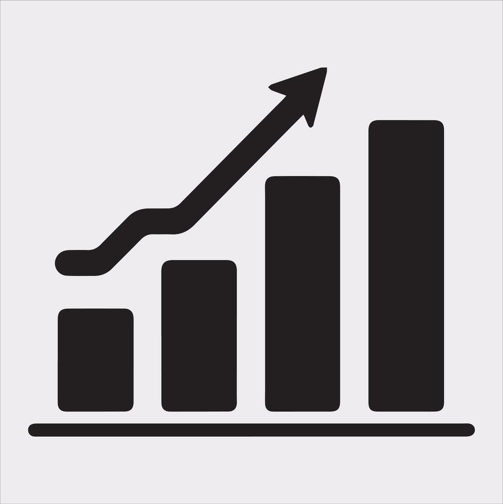 Minimalist Growth Bar Chart Art for Data Visualization vector