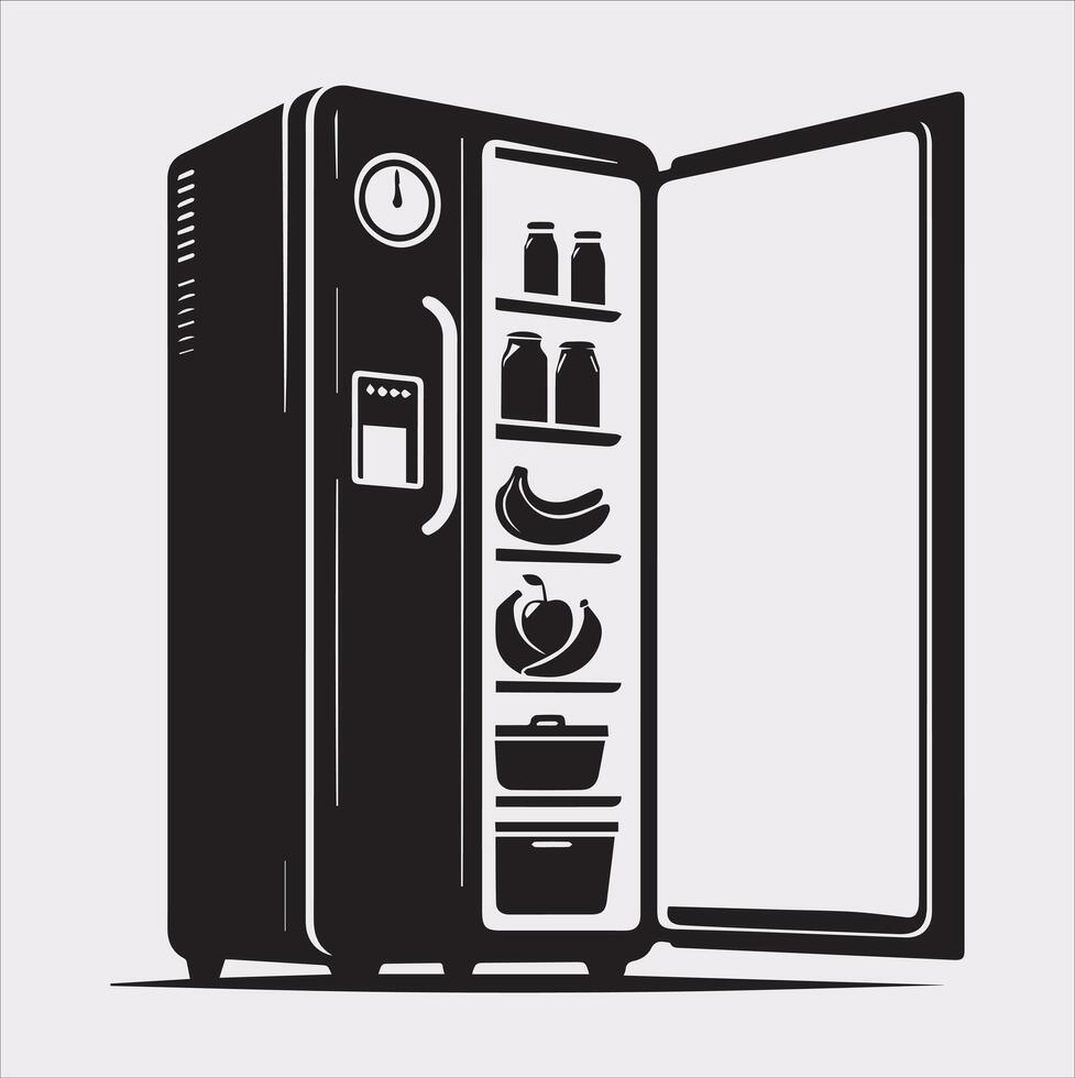 Customizable Freezer Refrigerator on a White Backdrop vector