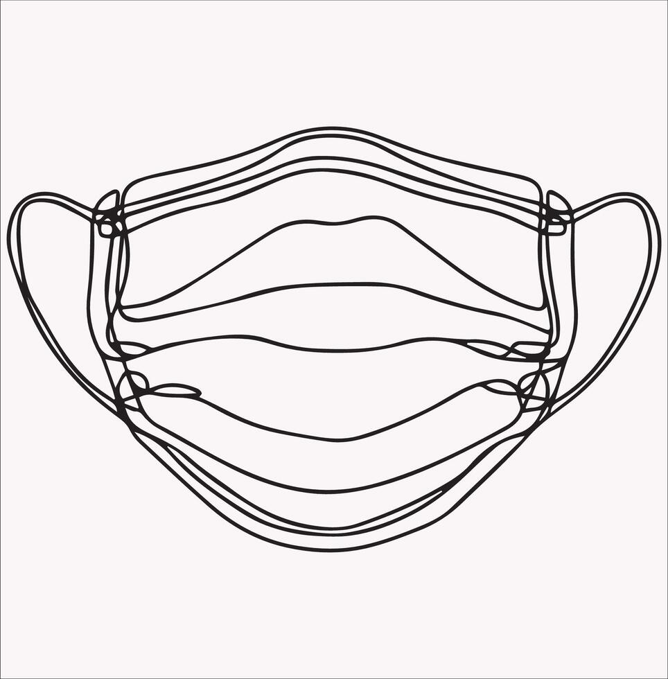 High-Resolution Medical Face Mask Icon Silhouette vector