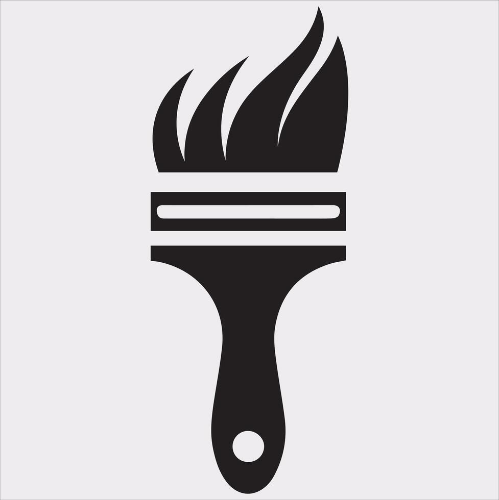 High-Quality Paintbrush Icon Silhouette for Creative Designs vector