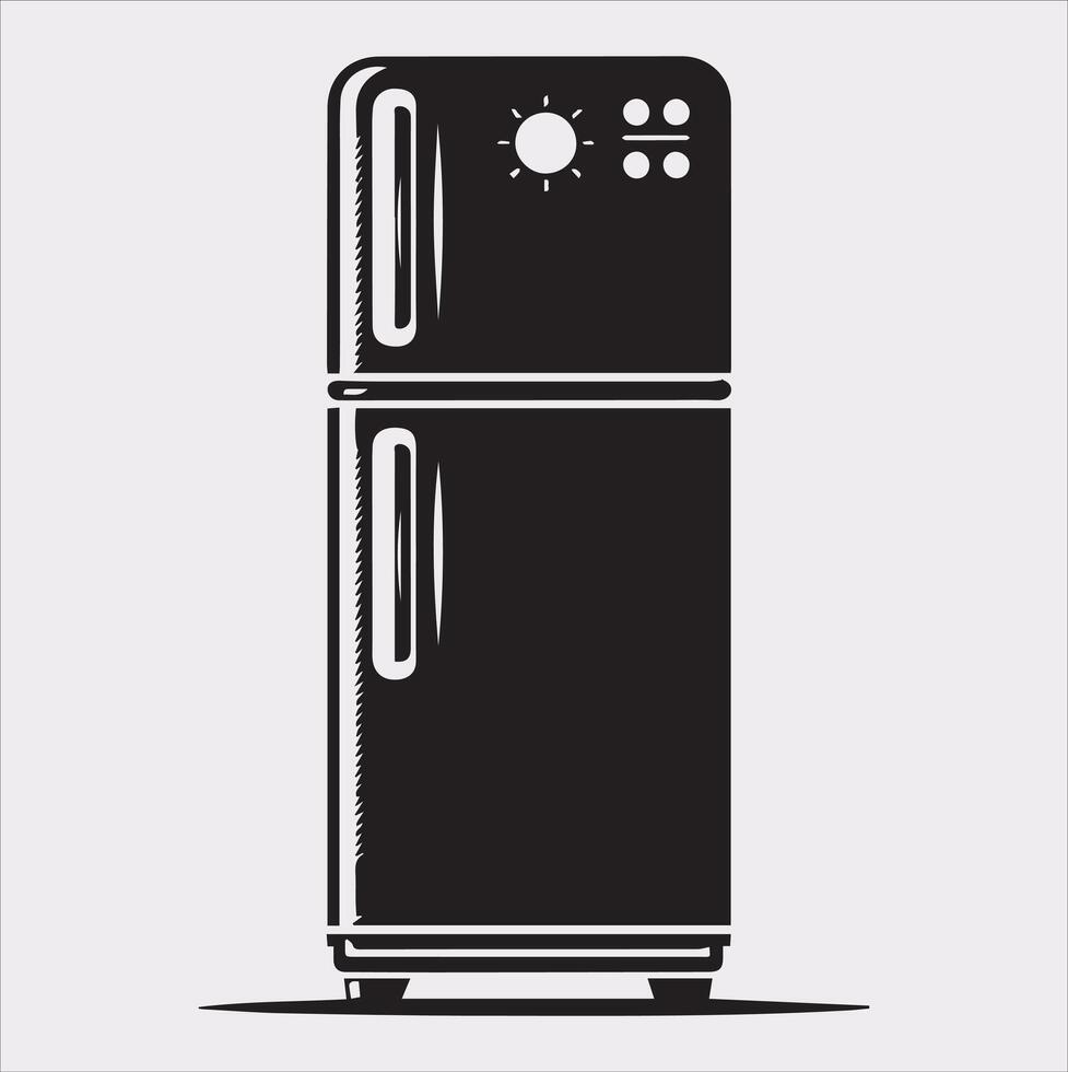 Unique Freezer Refrigerator Design on Bright White Background vector
