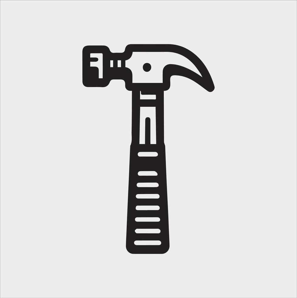 Minimalist Hammer Silhouette on Clean Background vector