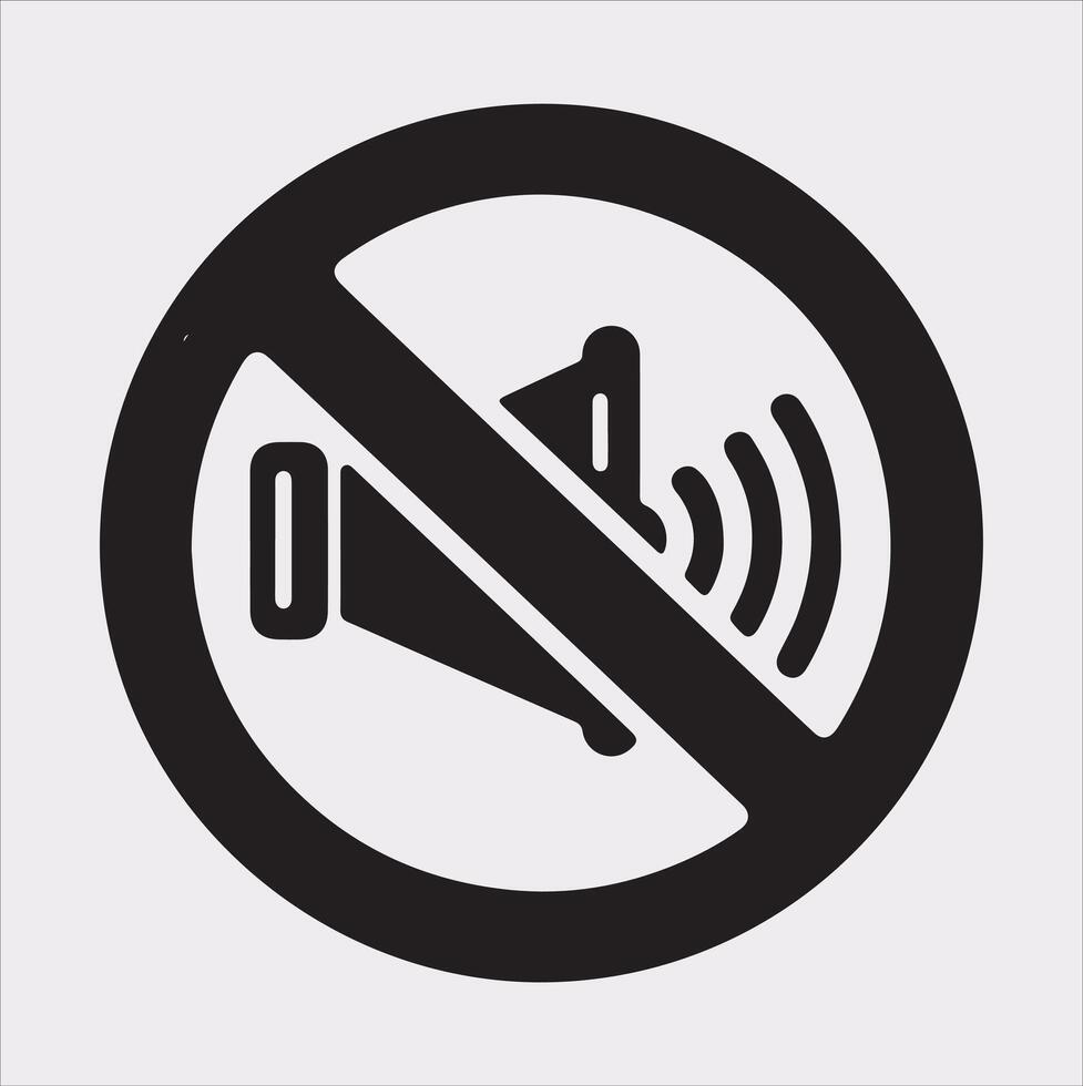 Simple No Sound Icon White Background Silhouette vector
