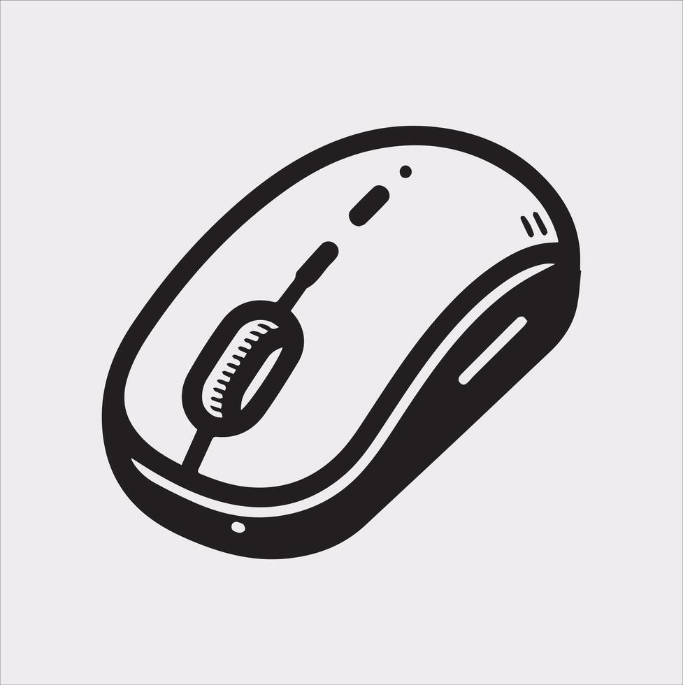 Stylish Mouse Silhouette on a White Background vector
