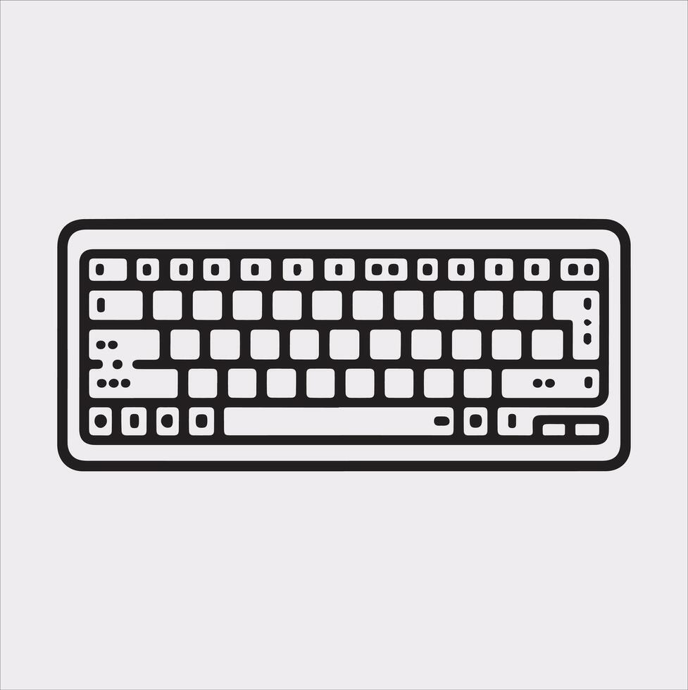 Classic Computer Keyboard Silhouette Art vector