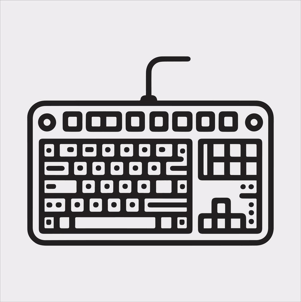 Minimalist Computer Keyboard Silhouette for Design vector