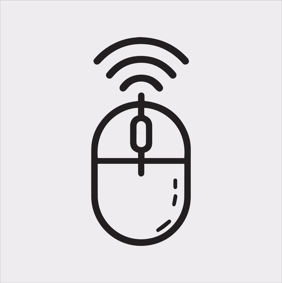 Mouse Silhouette for Graphic Design White Background vector