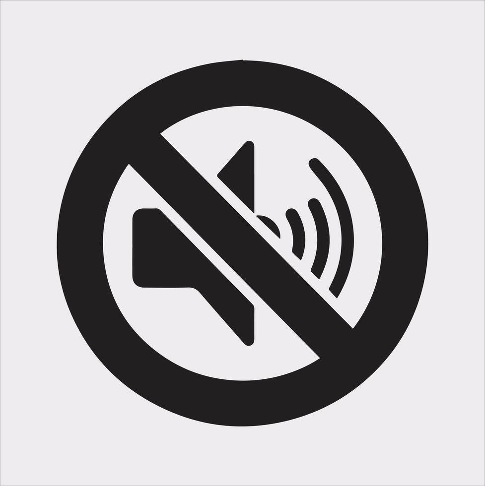No Sound Icon in Silhouette Style for Minimalist Design vector