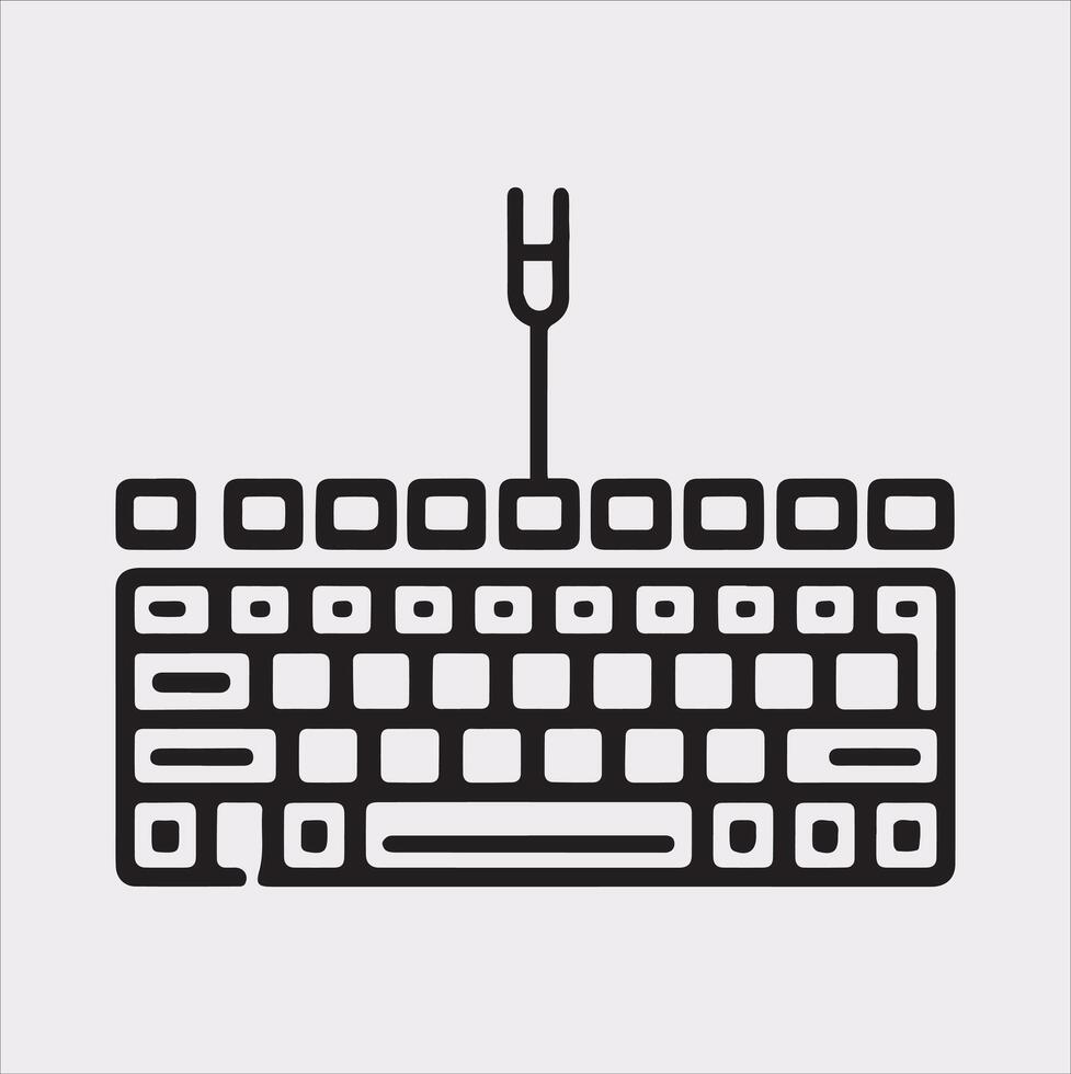 Clean Computer Keyboard Silhouette for Digital Projects vector