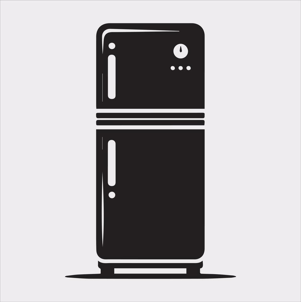 Stunning Freezer Refrigerator Silhouette for Modern Graphics vector