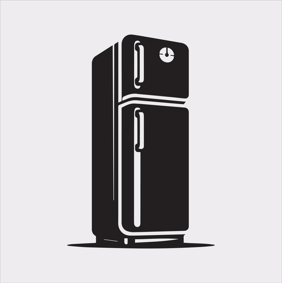 Elegant Freezer Refrigerator Silhouette for Professional Use vector