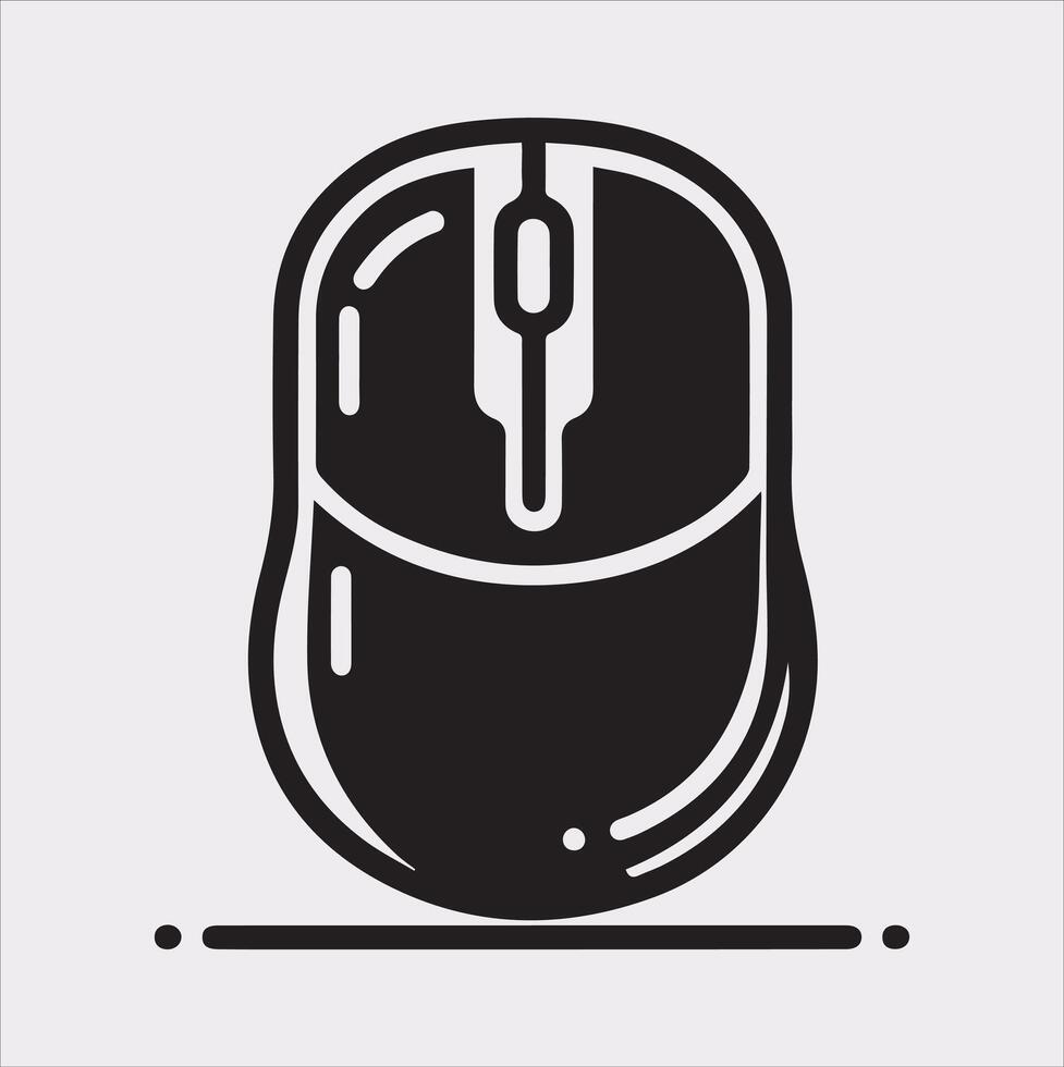 Simple Mouse Silhouette for Download White Background vector