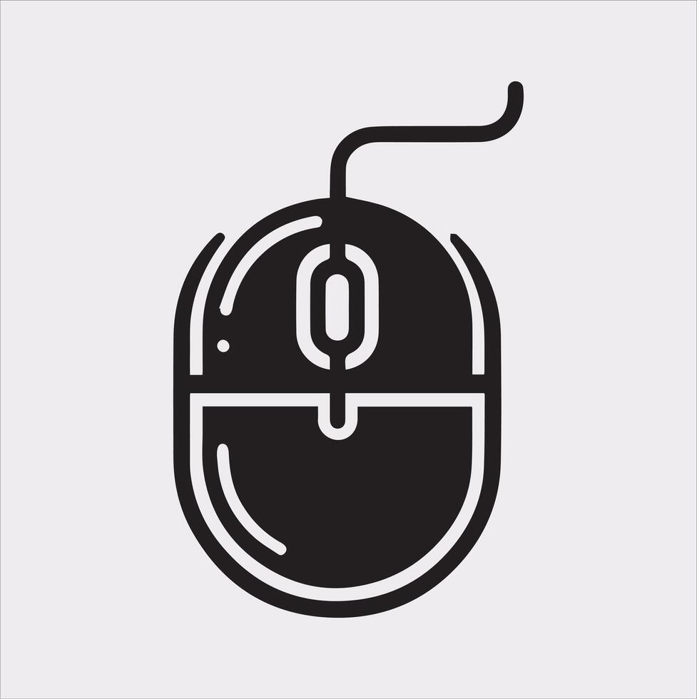 High-Quality Mouse Silhouette on White Background vector