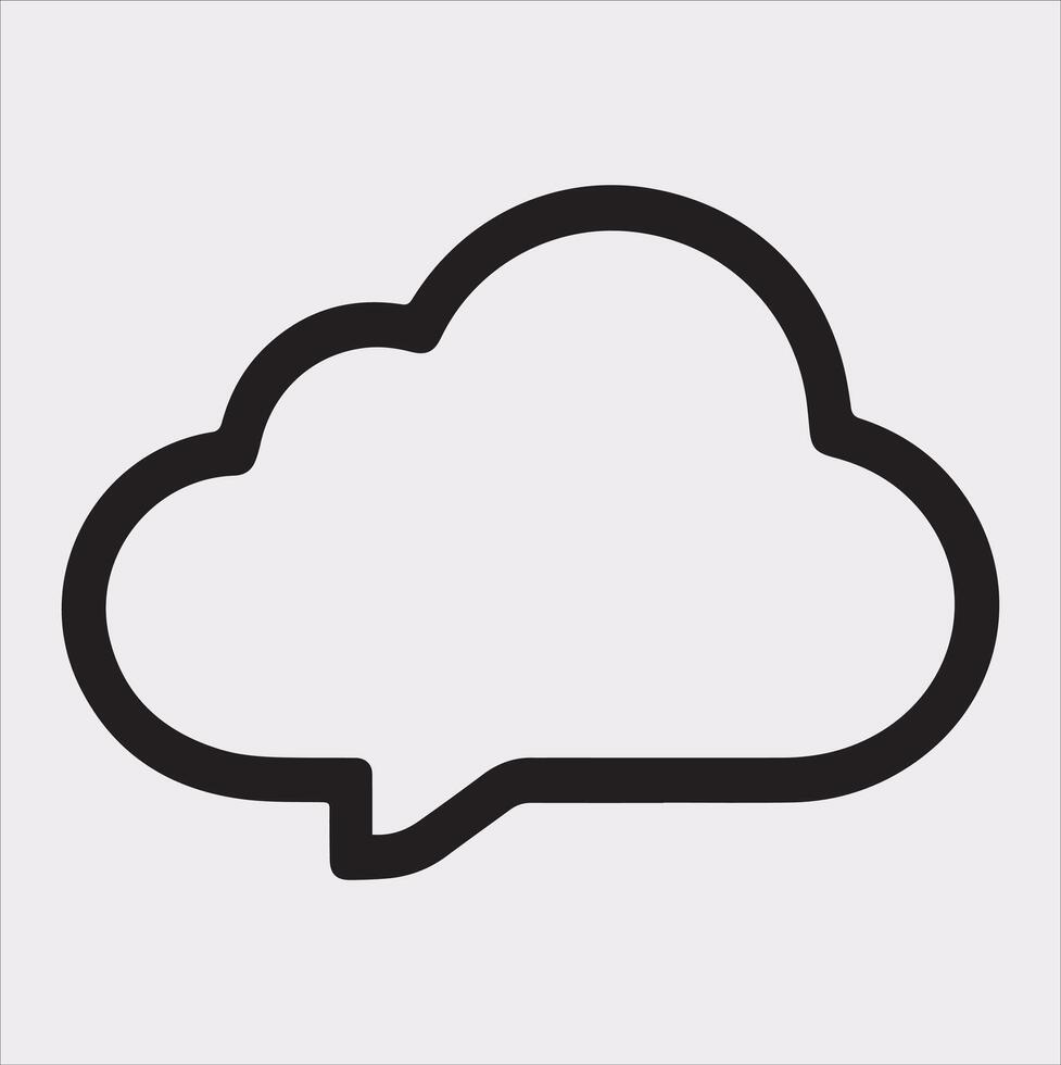 Professional Cloud Chat Silhouette Design vector