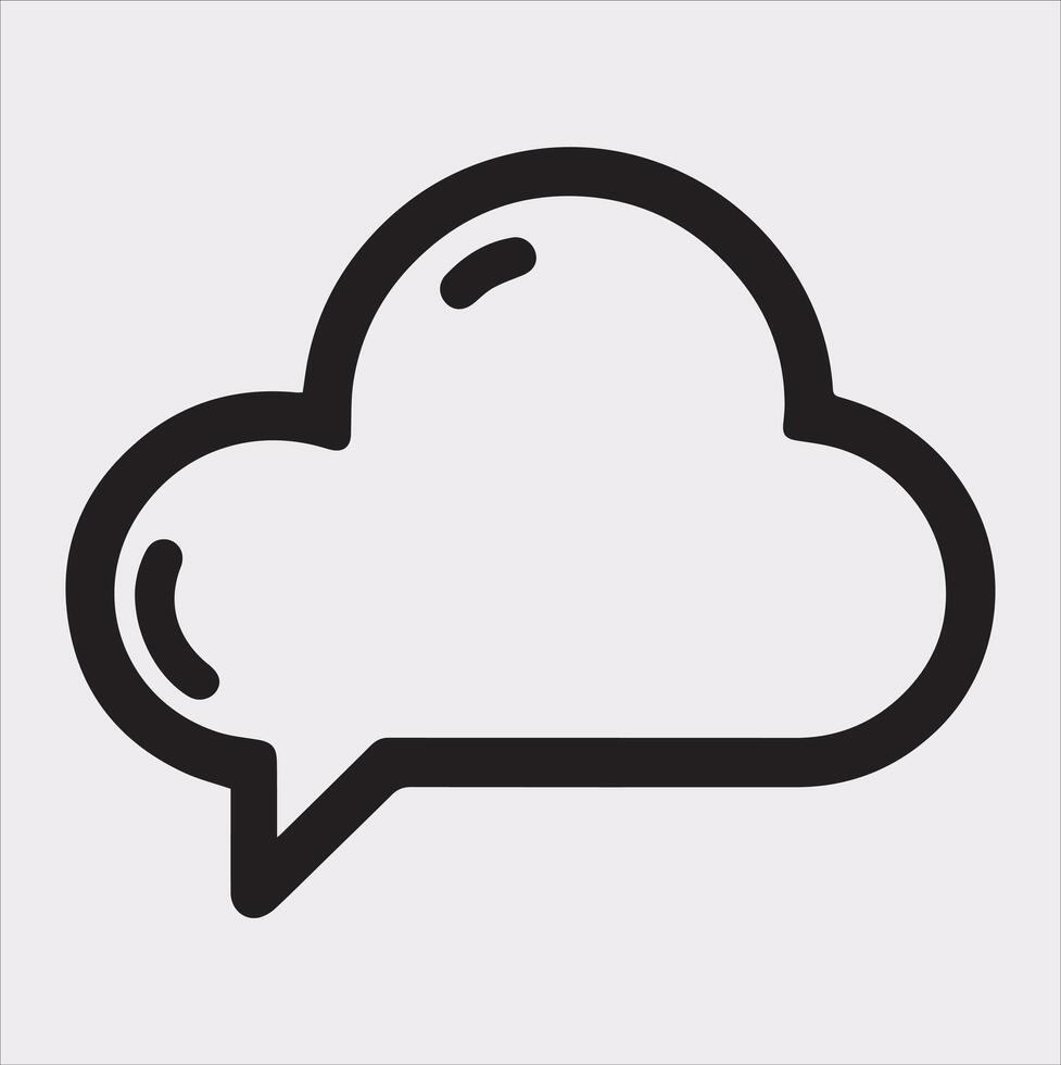 Editable Cloud Chat Silhouette on White vector