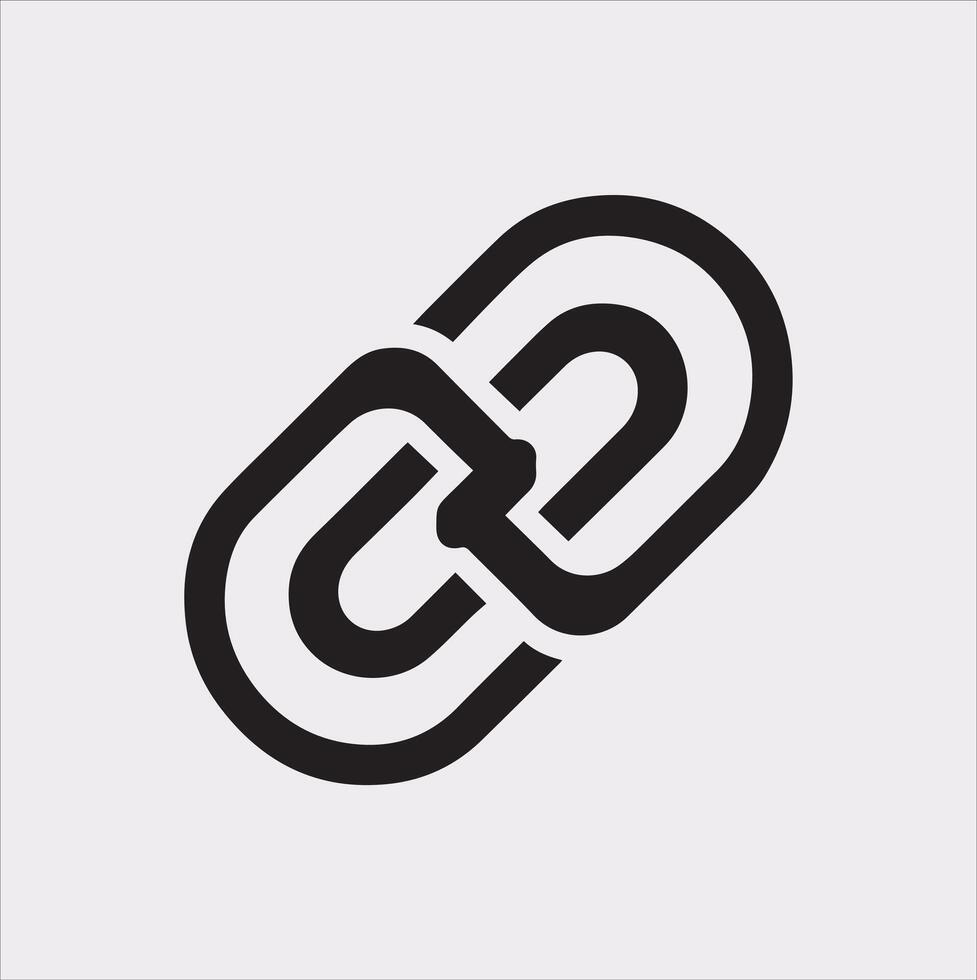 Download Link Icon in Silhouette Style on White Background vector