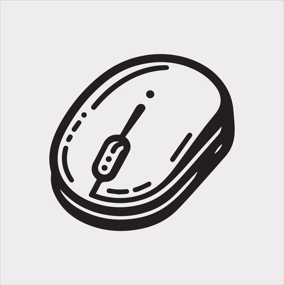 Clean Mouse Silhouette Design White Background vector