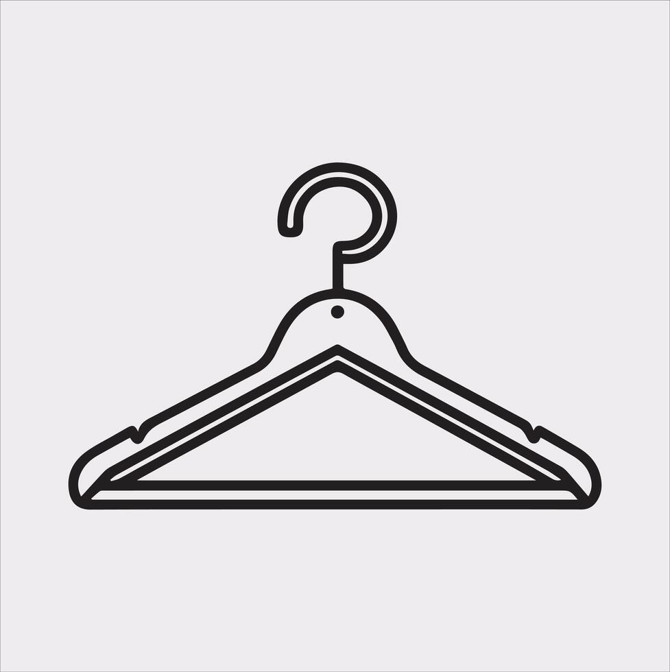 Elegant Hanger Silhouette on a Clean White Background vector