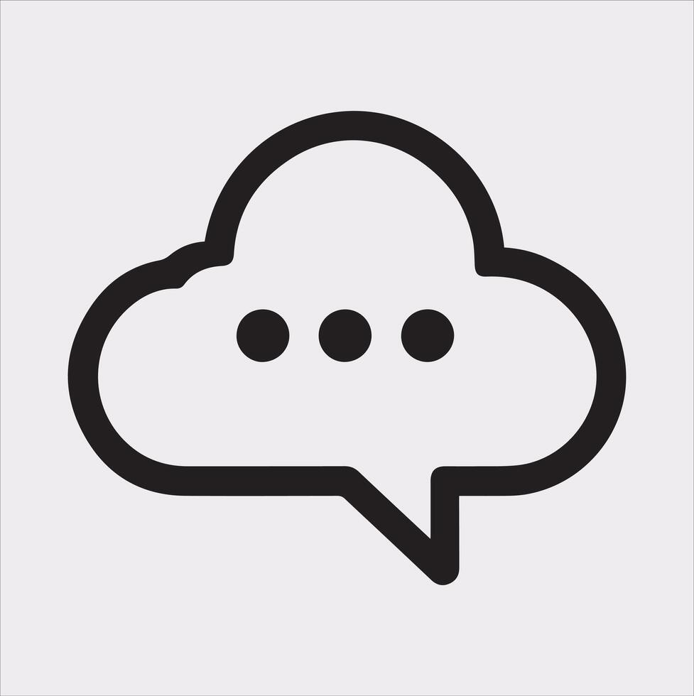 Minimalist Cloud Chat Silhouette for Your Design vector