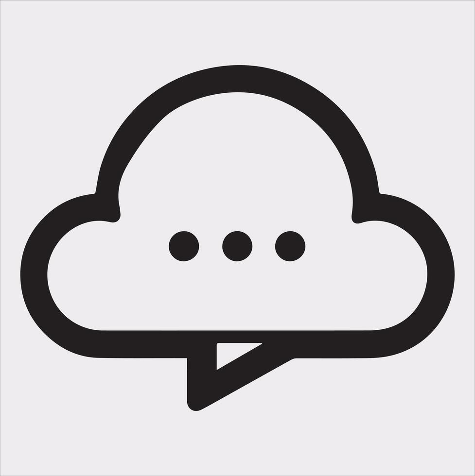 Modern Cloud Chat Icon Silhouette in eps Format vector