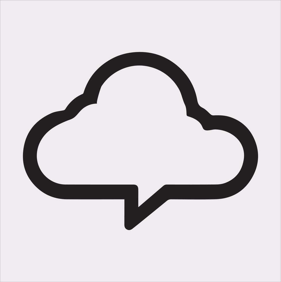 Cloud Chat Symbol Silhouette for Communication Design vector