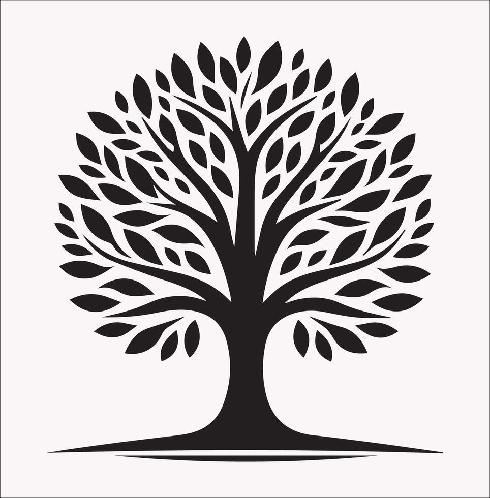 Classic Tree Logo Silhouette for Natural Brand Identity vector