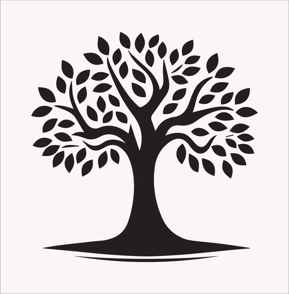 Modern Tree Silhouette Logo for Branding and Design vector