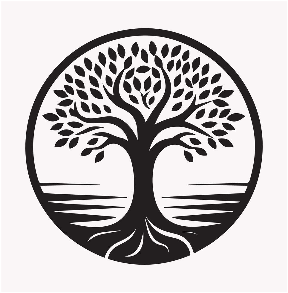 Tree Logo Silhouette Clean Design for White Background vector