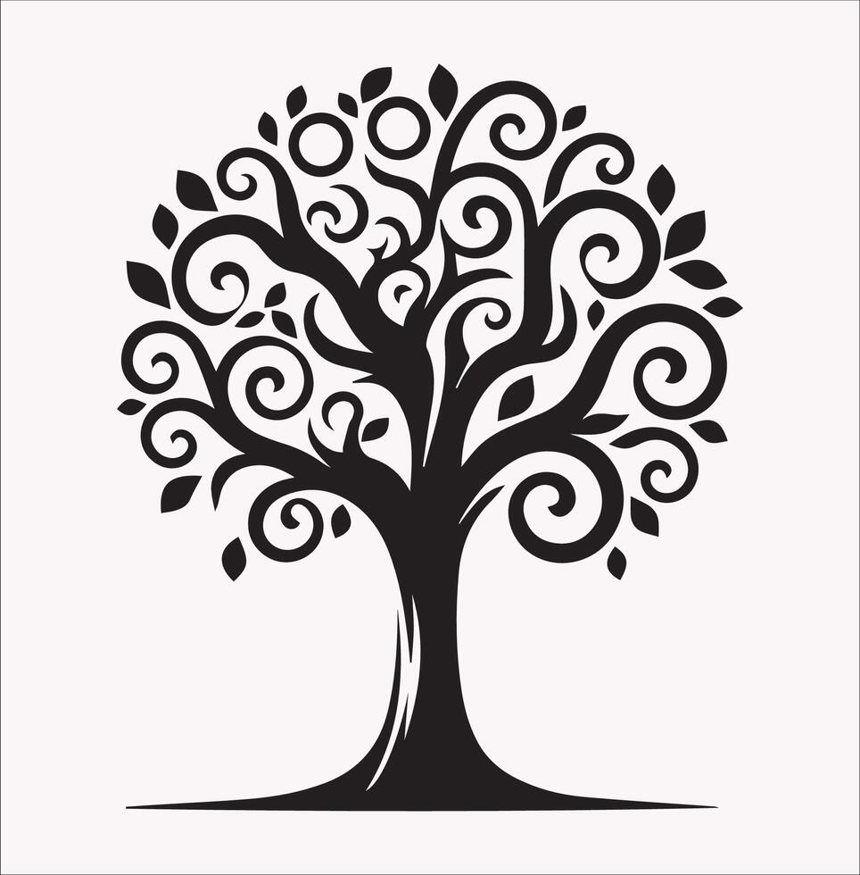 Nature Inspired Tree Logo Illustration for White Backgrounds vector