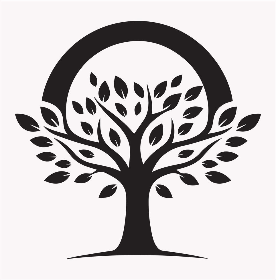 Tree Silhouette icon Logo Design on a White Background vector