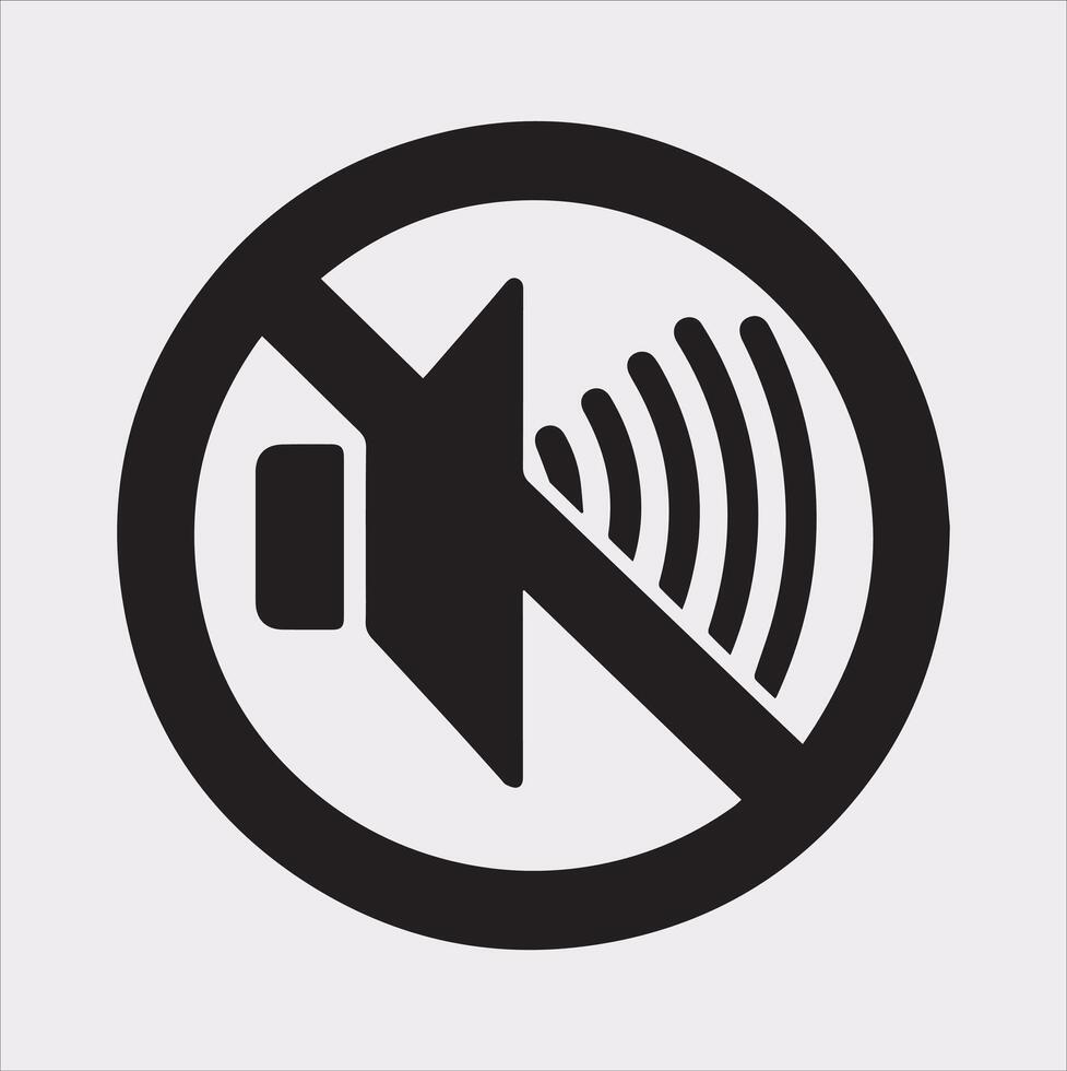 Modern Mute Icon No Sound Silhouette Illustration vector